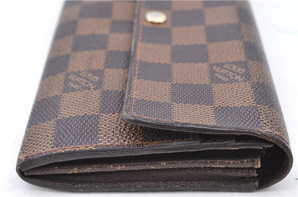 Authentic LOUIS VUITTON Damier Portefeuille Sarah Purse Wallet N61734 LV H7840