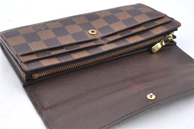 Authentic LOUIS VUITTON Damier Portefeuille Sarah Purse Wallet N61734 LV H7840