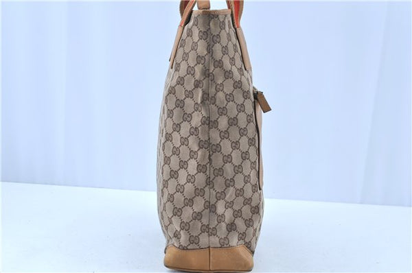 Auth GUCCI Sherry Line Tote Shoulder Bag GG Canvas Leather 0190401 Brown H7848