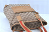 Auth GUCCI Sherry Line Tote Shoulder Bag GG Canvas Leather 0190401 Brown H7848