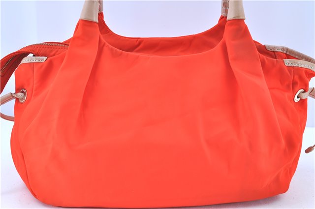 Authentic kate spade Nylon Leather Shoulder Tote Bag Orange Red H7849