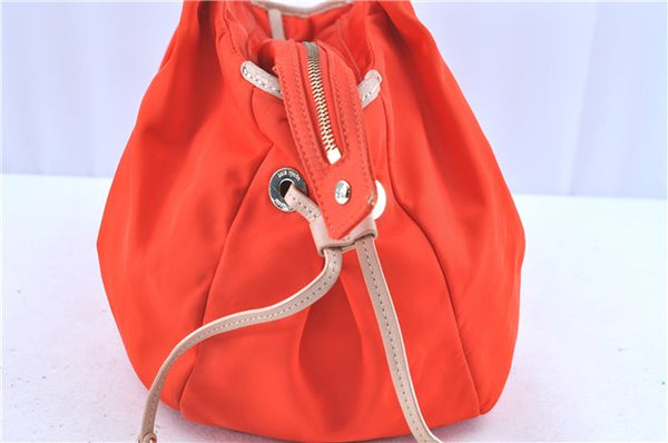 Authentic kate spade Nylon Leather Shoulder Tote Bag Orange Red H7849