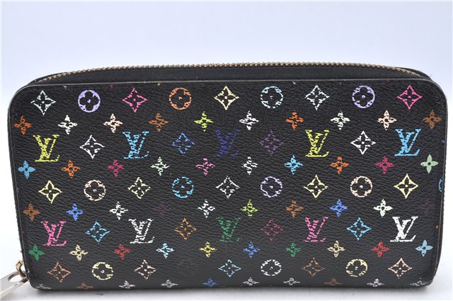 Auth LOUIS VUITTON Monogram Multicolor Zippy Wallet Purse Black M60243 LV H7859