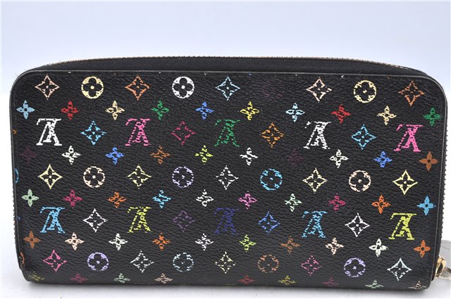 Auth LOUIS VUITTON Monogram Multicolor Zippy Wallet Purse Black M60243 LV H7859