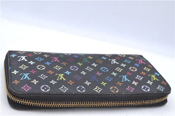 Auth LOUIS VUITTON Monogram Multicolor Zippy Wallet Purse Black M60243 LV H7859