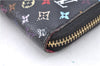 Auth LOUIS VUITTON Monogram Multicolor Zippy Wallet Purse Black M60243 LV H7859