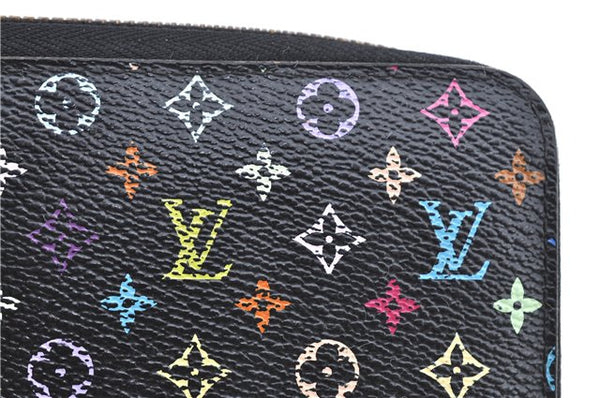 Auth LOUIS VUITTON Monogram Multicolor Zippy Wallet Purse Black M60243 LV H7859