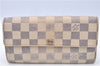 Auth LOUIS VUITTON Damier Azur Portefeuille Sarah Long Wallet N61735 LV H7868