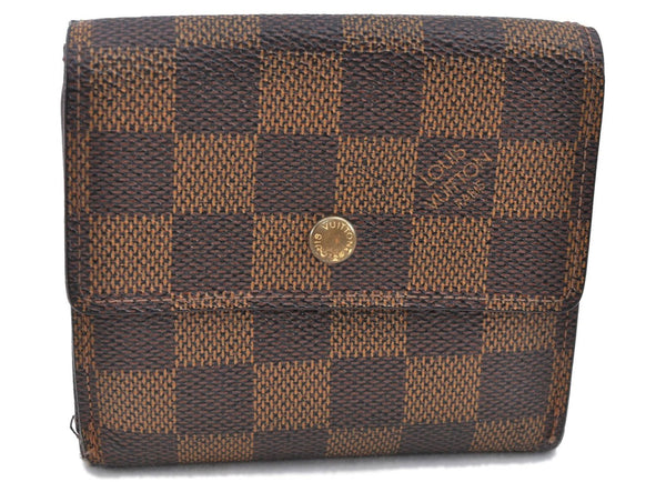 Authetic LOUIS VUITTON Damier Portefeuille Elise Bifold Wallet N61654 LV H7875