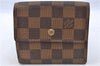 Authetic LOUIS VUITTON Damier Portefeuille Elise Bifold Wallet N61654 LV H7875