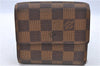 Authetic LOUIS VUITTON Damier Portefeuille Elise Bifold Wallet N61654 LV H7875