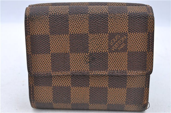 Authetic LOUIS VUITTON Damier Portefeuille Elise Bifold Wallet N61654 LV H7875