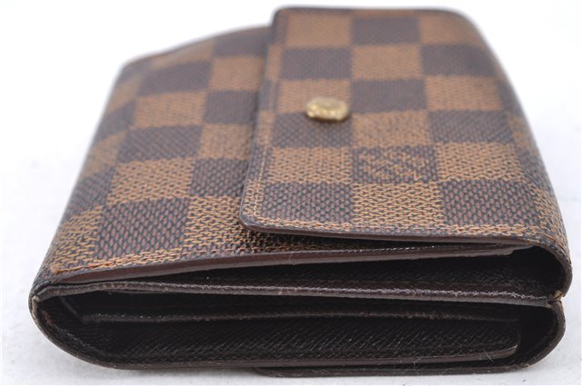Authetic LOUIS VUITTON Damier Portefeuille Elise Bifold Wallet N61654 LV H7875