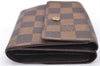Authetic LOUIS VUITTON Damier Portefeuille Elise Bifold Wallet N61654 LV H7875