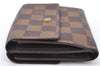 Authetic LOUIS VUITTON Damier Portefeuille Elise Bifold Wallet N61654 LV H7875