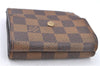 Authetic LOUIS VUITTON Damier Portefeuille Elise Bifold Wallet N61654 LV H7875