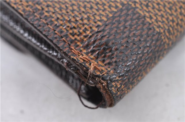 Authetic LOUIS VUITTON Damier Portefeuille Elise Bifold Wallet N61654 LV H7875
