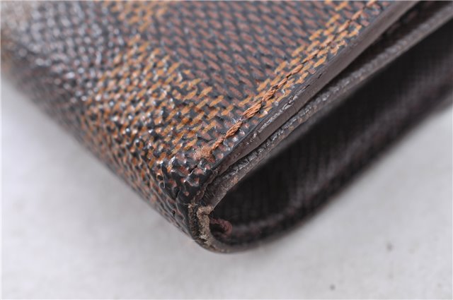 Authetic LOUIS VUITTON Damier Portefeuille Elise Bifold Wallet N61654 LV H7875