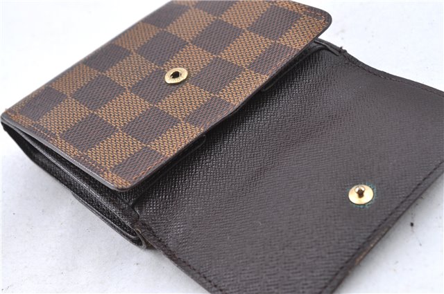 Authetic LOUIS VUITTON Damier Portefeuille Elise Bifold Wallet N61654 LV H7875