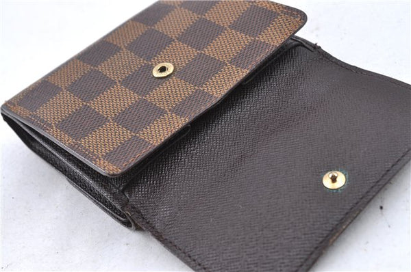 Authetic LOUIS VUITTON Damier Portefeuille Elise Bifold Wallet N61654 LV H7875