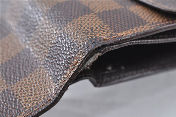 Authetic LOUIS VUITTON Damier Portefeuille Elise Bifold Wallet N61654 LV H7875