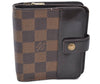 Authentic LOUIS VUITTON Damier Compact Zip Bifold Wallet Purse N61668 LV H7879