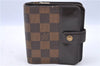 Authentic LOUIS VUITTON Damier Compact Zip Bifold Wallet Purse N61668 LV H7879