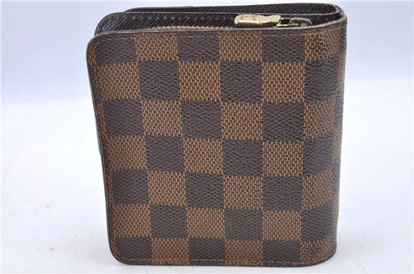 Authentic LOUIS VUITTON Damier Compact Zip Bifold Wallet Purse N61668 LV H7879