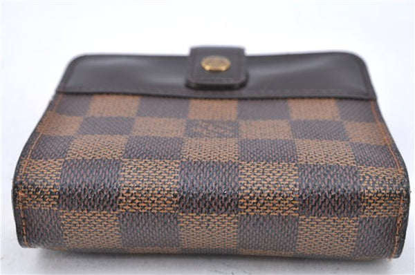 Authentic LOUIS VUITTON Damier Compact Zip Bifold Wallet Purse N61668 LV H7879