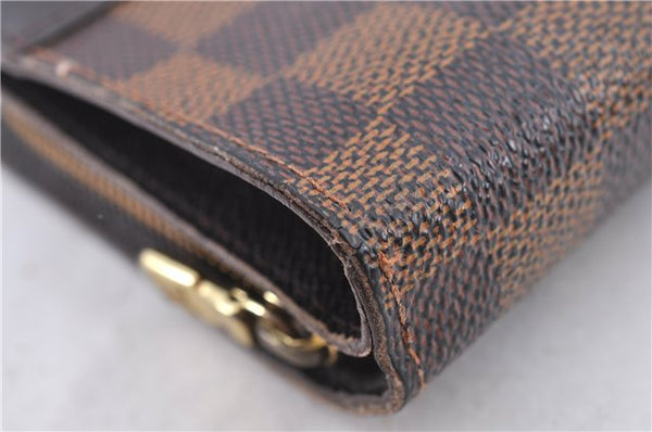 Authentic LOUIS VUITTON Damier Compact Zip Bifold Wallet Purse N61668 LV H7879