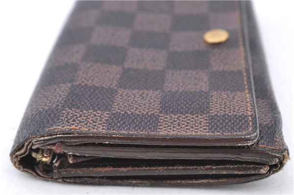 Auth LOUIS VUITTON Damier Porte Monnaie Billets Tresor Wallet N61730 LV H7884