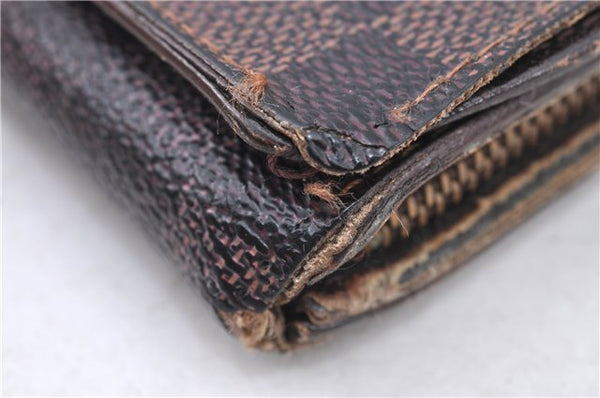 Auth LOUIS VUITTON Damier Porte Monnaie Billets Tresor Wallet N61730 LV H7884