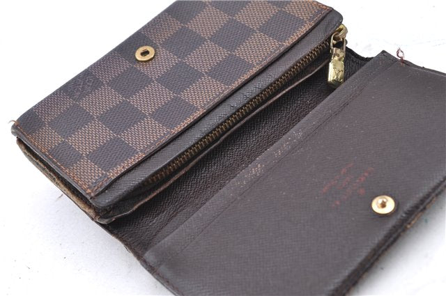 Auth LOUIS VUITTON Damier Porte Monnaie Billets Tresor Wallet N61730 LV H7884