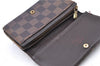 Auth LOUIS VUITTON Damier Porte Monnaie Billets Tresor Wallet N61730 LV H7884