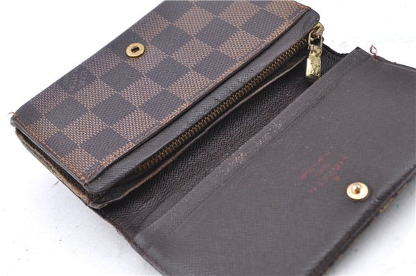 Auth LOUIS VUITTON Damier Porte Monnaie Billets Tresor Wallet N61730 LV H7884
