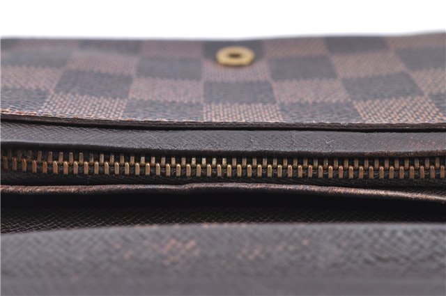 Auth LOUIS VUITTON Damier Porte Monnaie Billets Tresor Wallet N61730 LV H7884