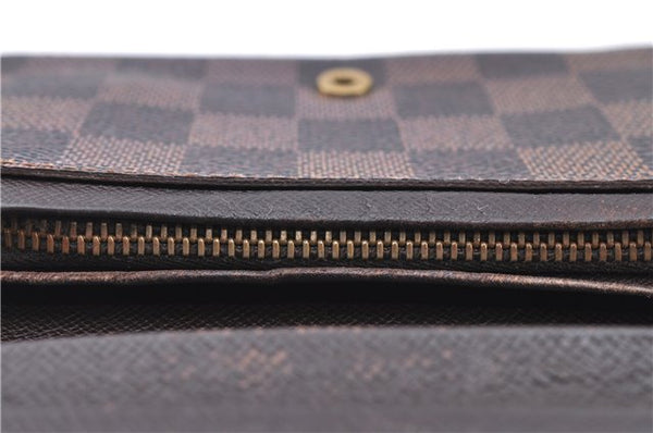 Auth LOUIS VUITTON Damier Porte Monnaie Billets Tresor Wallet N61730 LV H7884
