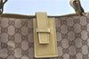 Authentic GUCCI Shoulder Tote Bag GG Canvas Leather 109101 Brown Yellow H7908