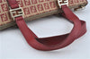 Authentic FENDI Zucchino Hand Tote Bag Canvas Leather Red Beige H7910