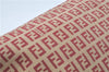 Authentic FENDI Zucchino Hand Tote Bag Canvas Leather Red Beige H7910