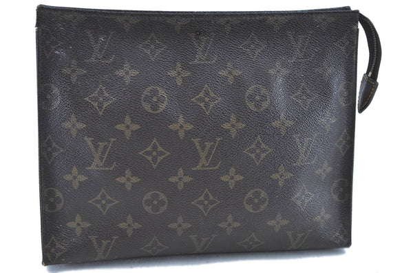 Auth LOUIS VUITTON Monogram Poche Toilette 26 Cosmetics Pouch M47542 LV H7915