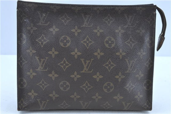 Auth LOUIS VUITTON Monogram Poche Toilette 26 Cosmetics Pouch M47542 LV H7915