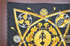 Authentic HERMES Carre 90 Scarf "PRiNCES DU SOLEiLLEVANT" Silk Black H7921