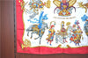 Authentic HERMES Carre 90 Scarf "LES FETES DU ROI SOLEIL" Silk Red H7925