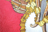 Authentic HERMES Carre 90 Scarf "LES FETES DU ROI SOLEIL" Silk Red H7925