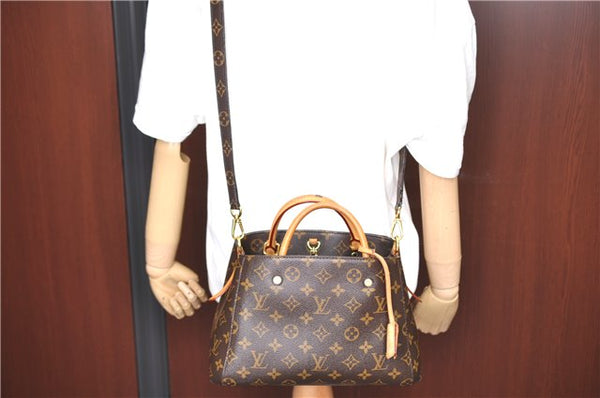 Authentic LOUIS VUITTON Monogram Montaigne GM 2Way Hand Bag M41055 LV H7931