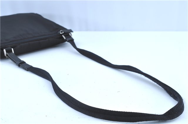 Authentic PRADA Nylon Leather Shoulder Cross Body Bag Purse Black H7933