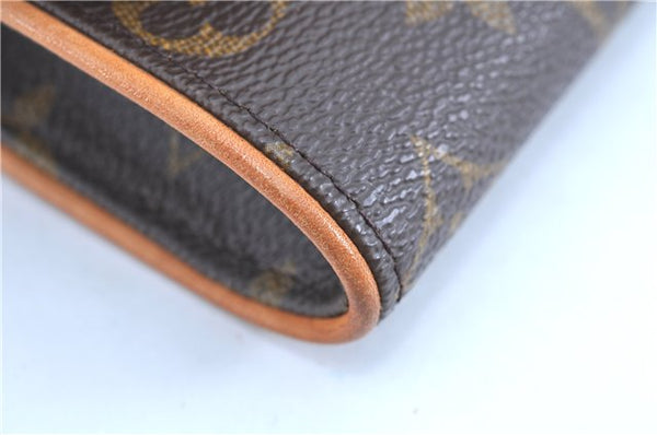 Authentic LOUIS VUITTON Monogram Pochette Twin PM Shoulder Bag M51854 Box H7938