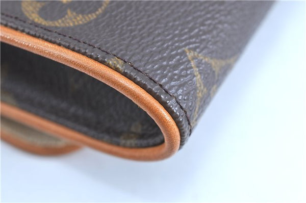 Authentic LOUIS VUITTON Monogram Pochette Twin PM Shoulder Bag M51854 Box H7938