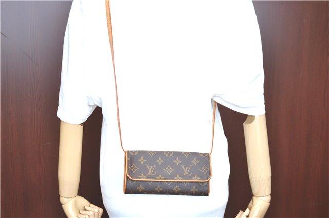 Authentic LOUIS VUITTON Monogram Pochette Twin PM Shoulder Bag M51854 Box H7938